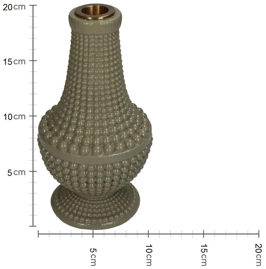 Κηροπήγιο Χάντρες Πράσινο Polyresin 10.8x10.8x19.3cm - 05153593