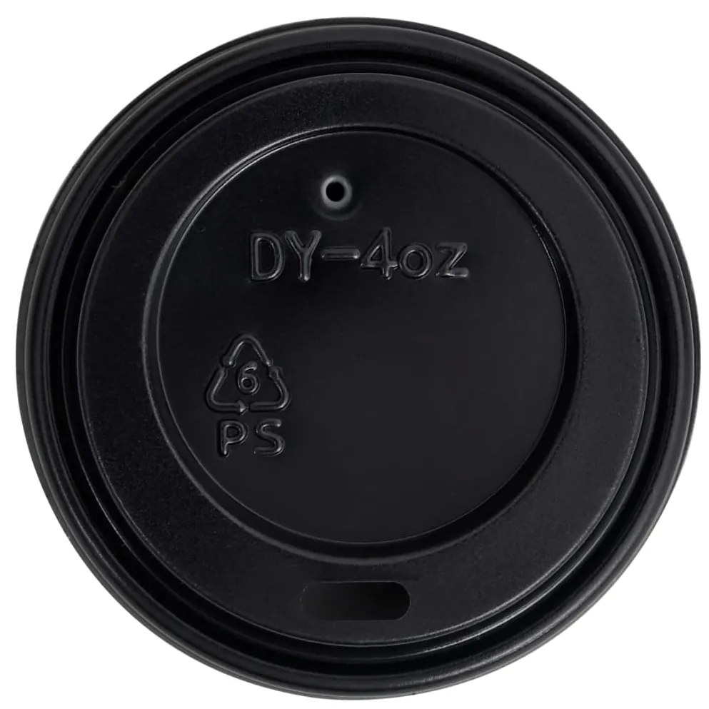 vidaXL Ποτήρια Καφέ Χάρτινα με Καπάκια 120 ml 1000 Τεμάχια Μαύρα