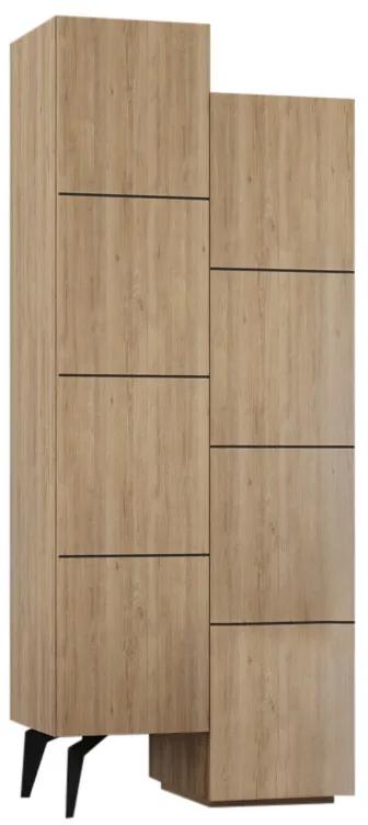 Ντουλάπι κουζίνας/μπάνιου - Παπουτσοθήκη Stair Megapap μελαμίνης χρώμα φυσικό οξιάς 62,2x37,4x156εκ. - Μελαμίνη - GP037-0169,2