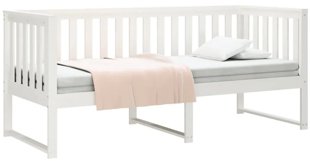 vidaXL Κρεβάτι ημέρας χωρίς στρώμα Λευκό 75x190 cm Στερεό ξύλο πεύκο