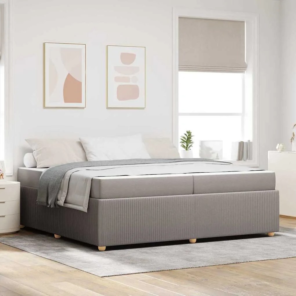 vidaXL Σκελετός κρεβατιού με στρώμα Taupe 200 x 200 cm ύφασμα