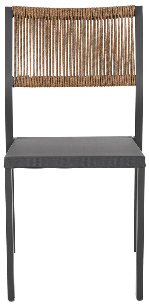 Καρέκλα C5921.01 Αλουμινίου Ανθρακί με Rattan και Textline 46x55,5x83Υ εκ. 46x55.5x83 εκ.