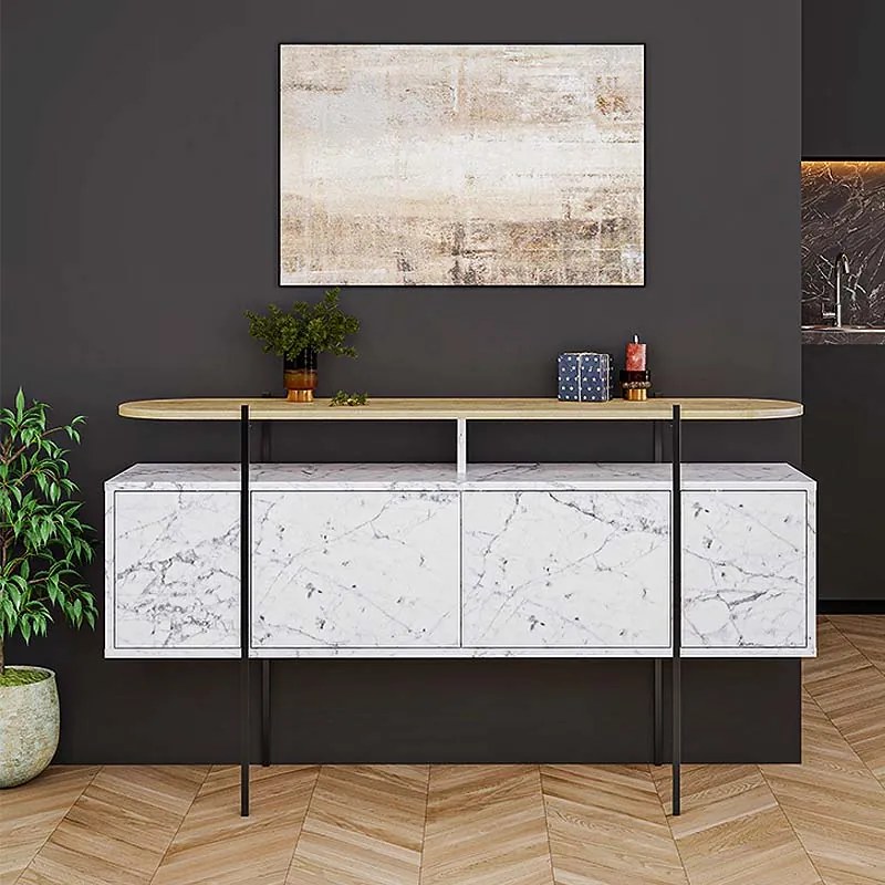 ΜΠΟΥΦΕΣ HANLEY MEGAPAP ΧΡΩΜΑ ΛΕΥΚΟ ΕΦΕ ΜΑΡΜΑΡΟΥ 150X38X86,2ΕΚ.