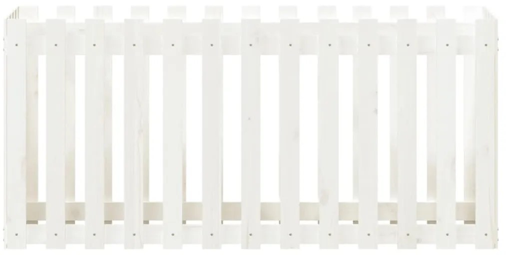 vidaXL Ζαρντινιέρα Υπερυψωμένη Σχ Φράχτη Λευκή 150x50x70εκ Μασίφ Πεύκο