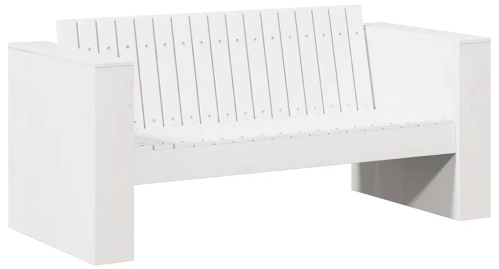 vidaXL Καναπές Κήπου Λευκό 134 x 60 x 62 cm Μασίφ ξύλο πεύκου
