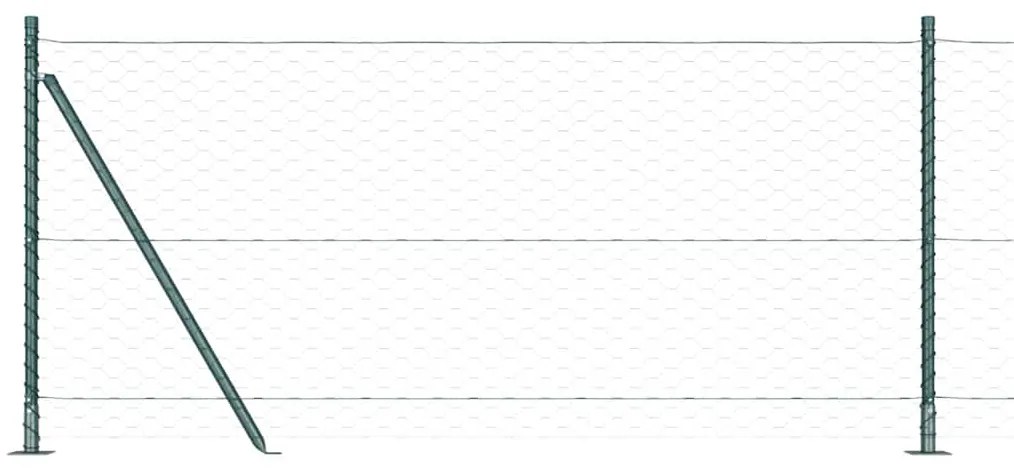vidaXL Φράχτης με Στήλες. Πράσινο 0.8 x 100 μ Ατσάλι με επικάλυψη PVC