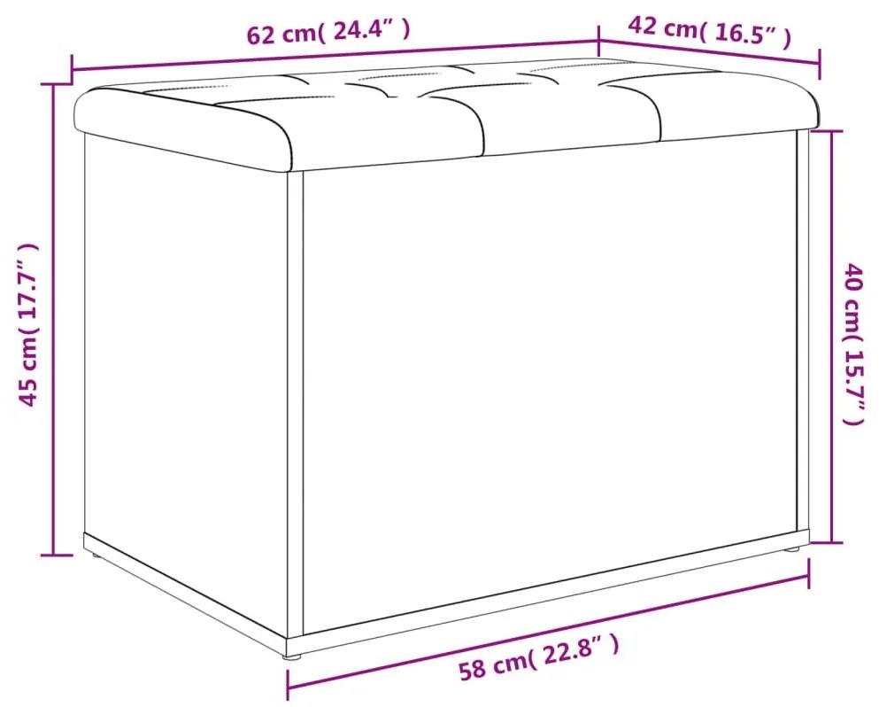 Παγκάκι Αποθήκευσης Sonoma Δρυς 62x42x45 εκ. Επεξεργασμένο Ξύλο - Καφέ