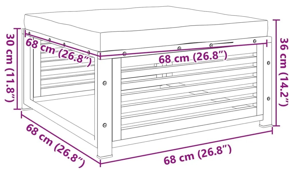 ΣΚΑΜΠΟ ΚΗΠΟΥ 68X68X30 ΕΚ. ΑΠΟ ΜΑΣΙΦ ΞΥΛΟ ΑΚΑΚΙΑΣ ΜΕ ΜΑΞΙΛΑΡΙ 367647