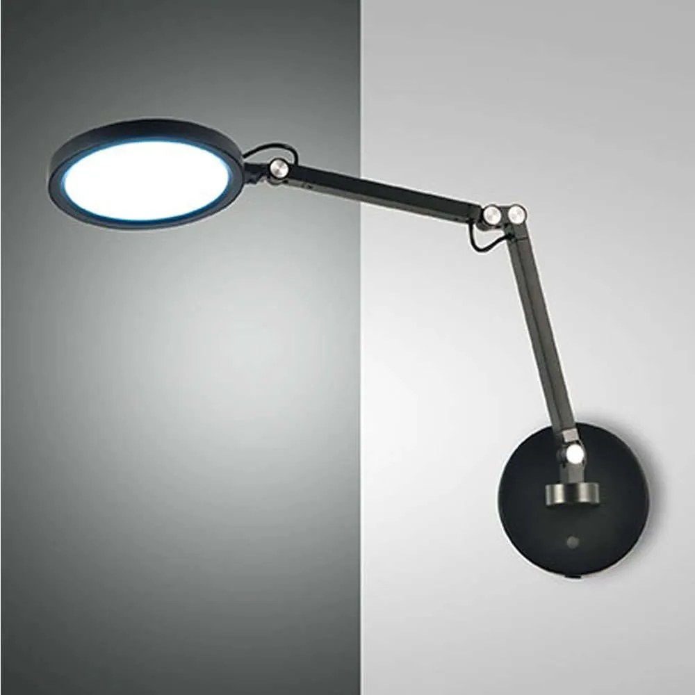 Φωτιστικό Τοίχου Regina 3551-21-101 20x19,5x40,5cm Dim Led 1135lm 9W Black Fabas Luce