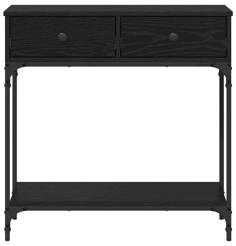 vidaXL Τραπέζι κονσόλας με συρτάρι Μαύρη δρυς 75 x 34.5 x 75 εκ