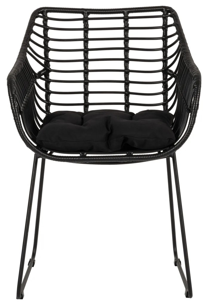 Πολυθρόνα Κήπου KALAMBO Μαύρο Αλουμίνιο/Rattan 56x57x81cm - 14840052