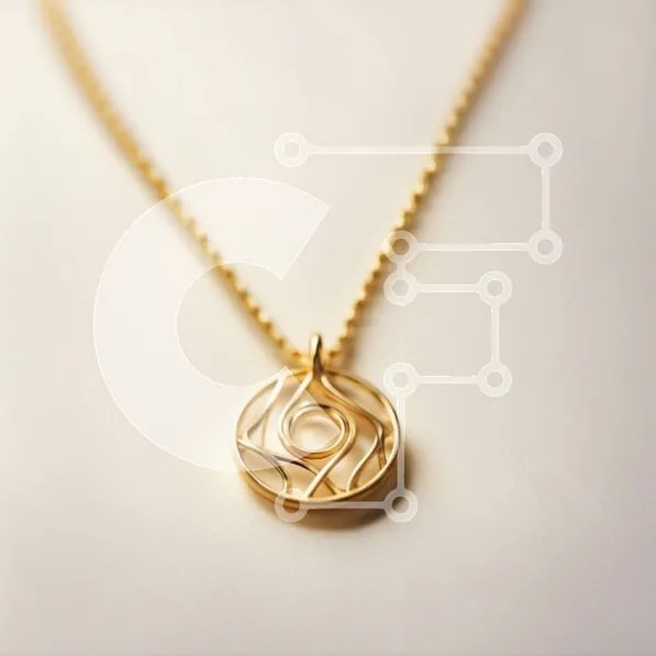 Σετ των 2 Intra Συλλεκτικό Ξύλινο Παζλ Plywood 4mm - Κομψό χρυσό κολιέ με περίπλοκο κυκλικό σχέδιο Σε Ξύλινο Κουτί - Διαστάσεις: 10x10 cm – 25 κομμάτια