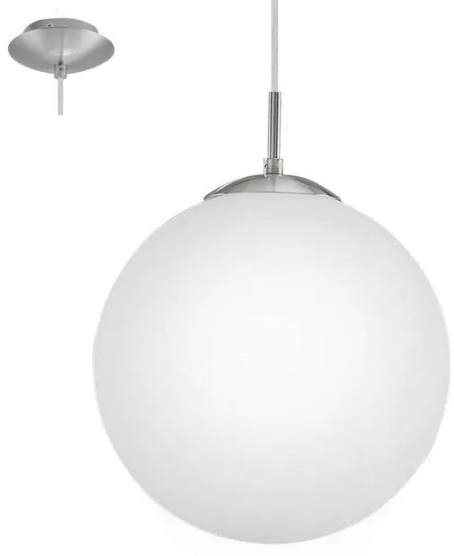 Φωτιστικό κρεμαστό LED RONDO χρώμιο &amp; γυαλί λευκό Φ30 Eglo-85263-Λευκό 85263