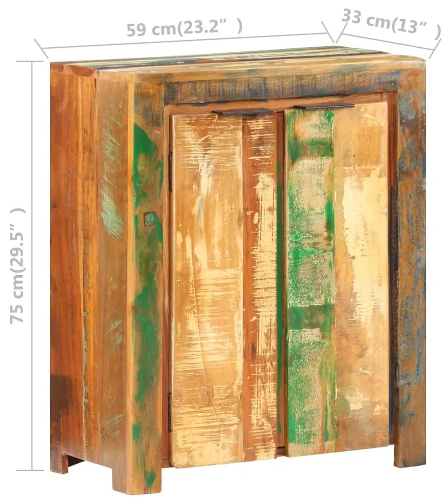 Ντουλάπι 59 x 33 x 75 εκ. από Μασίφ Ανακυκλωμένο Ξύλο - Πολύχρωμο