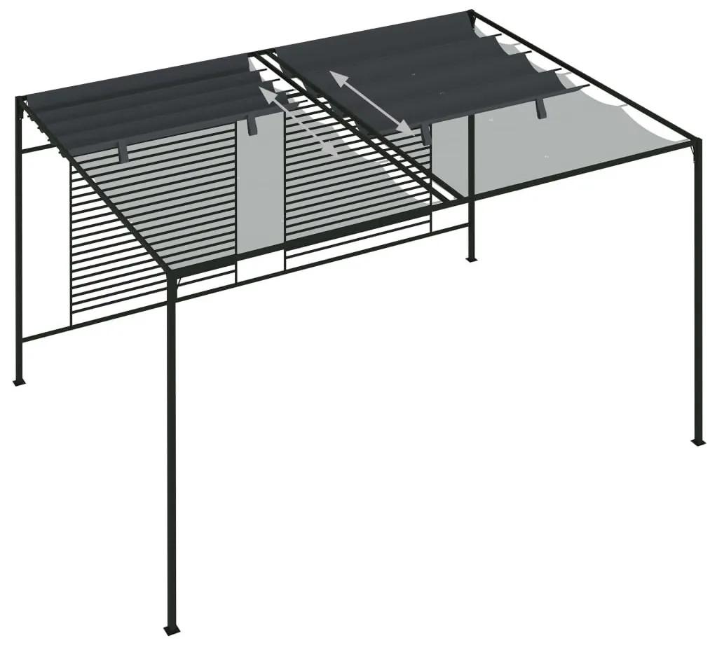 Πέργκολα με Πτυσσόμενη Οροφή Ανθρακί 4 x 3 x 2,3 μ. 180 γρ./μ² - Ανθρακί
