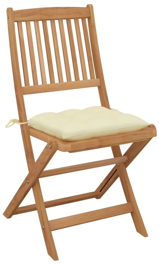 vidaXL Καρέκλες Κήπου Πτυσσόμενες 6 τεμ Μασίφ Ξύλο Ακακίας &amp; Μαξιλάρια