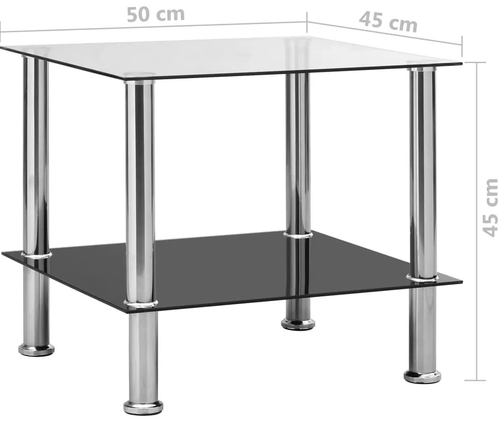 vidaXL Τραπέζι Βοηθητικό Διαφανές 45 x 50 x 45 εκ. από Ψημένο Γυαλί