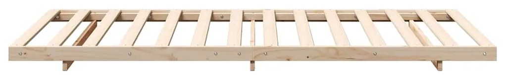 vidaXL Κρεβάτι δαπέδου Καφέ 90 x 200 cm Μασίφ ξύλο πεύκου