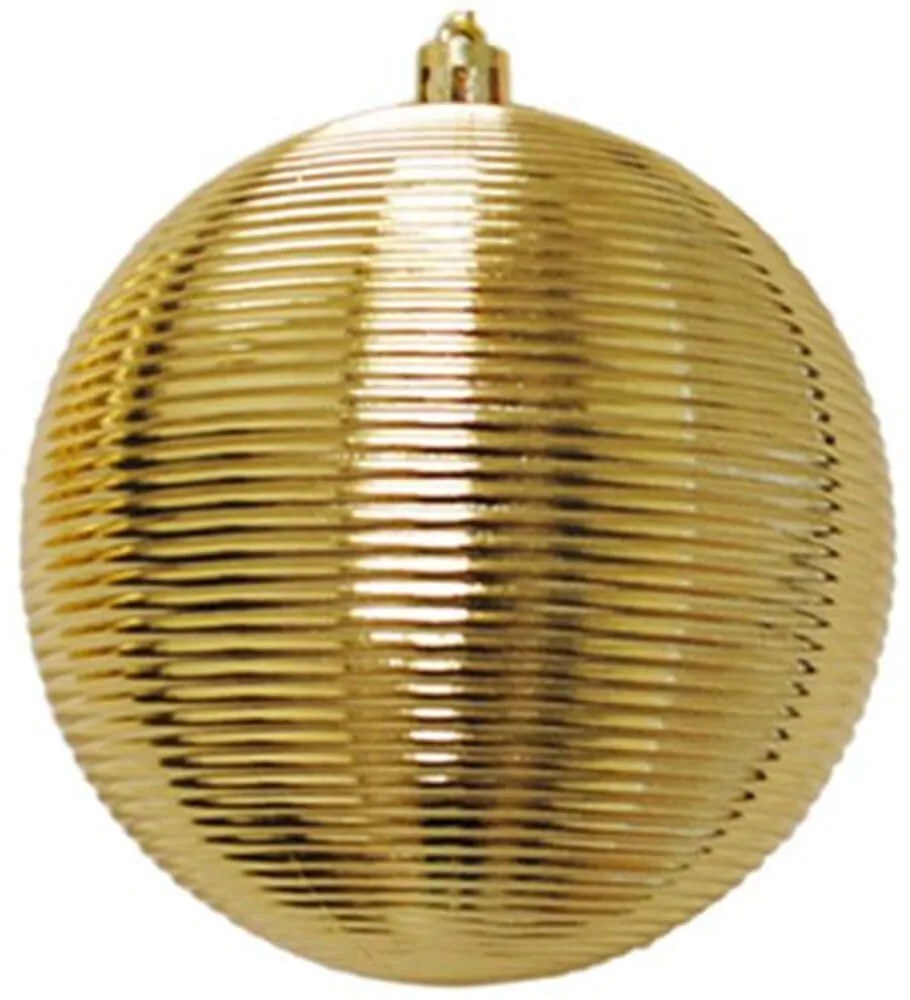 Χριστουγεννιάτικες Μπάλες Ριγέ (Σετ 4Τμχ) 00.01.13034 Φ10cm Gold