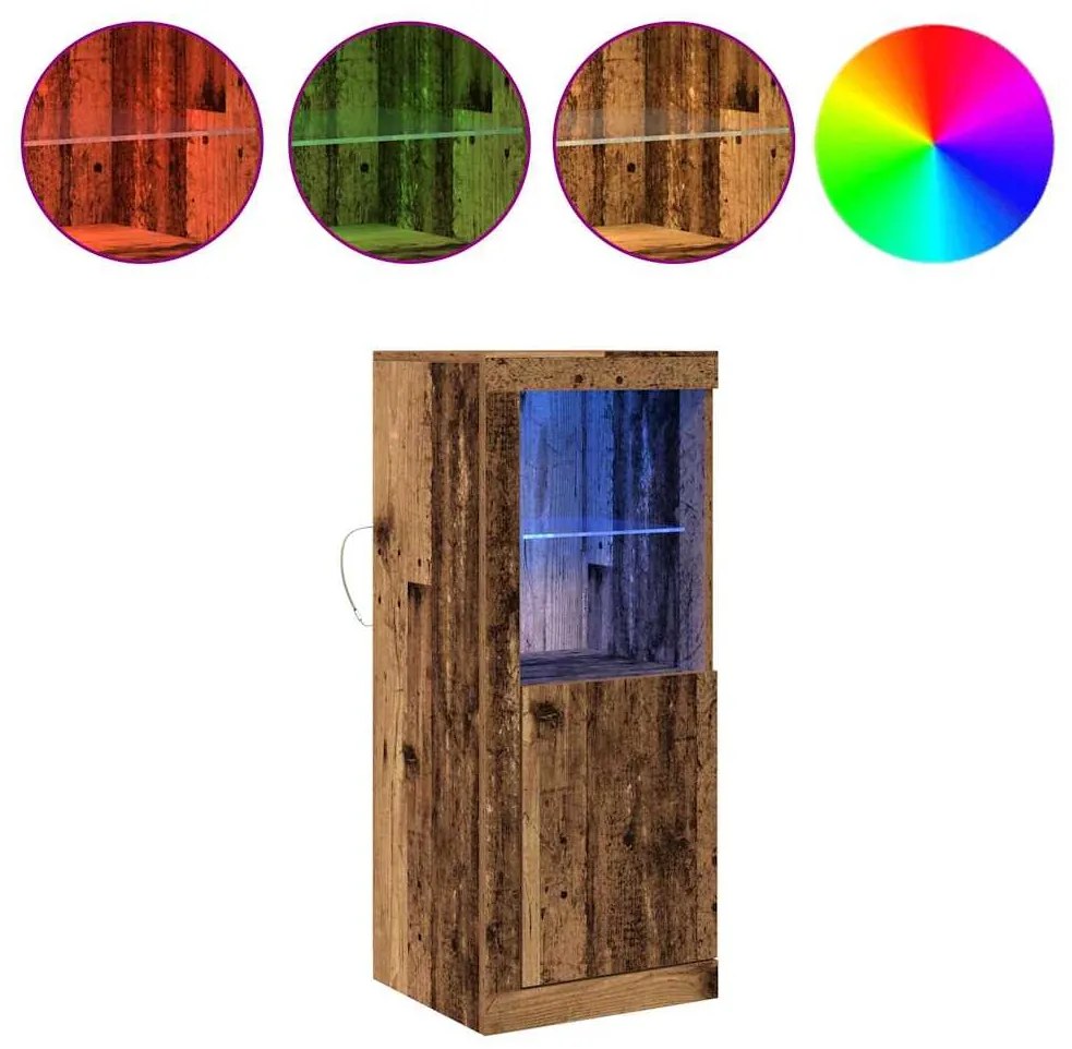 vidaXL Πλευρικό Τραπέζι LED Καφέ 41 x 37 x 100 εκ Επεξεργασμένο ξύλο