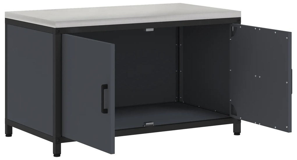 vidaXL Ντουλάπα Αποθήκευσης Κουζίνας Ανθρακί 60 x 50 x 92 εκ. Ατσάλι
