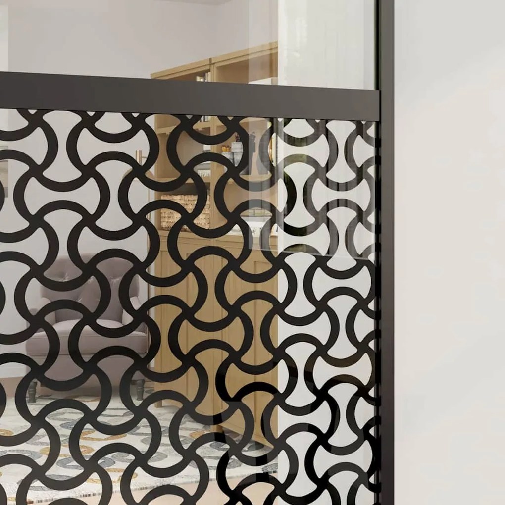 vidaXL Συρόμενη Πόρτα Μαύρο 76 x 205 cm Σκληρυμένο γυαλί και Αλουμίνιο