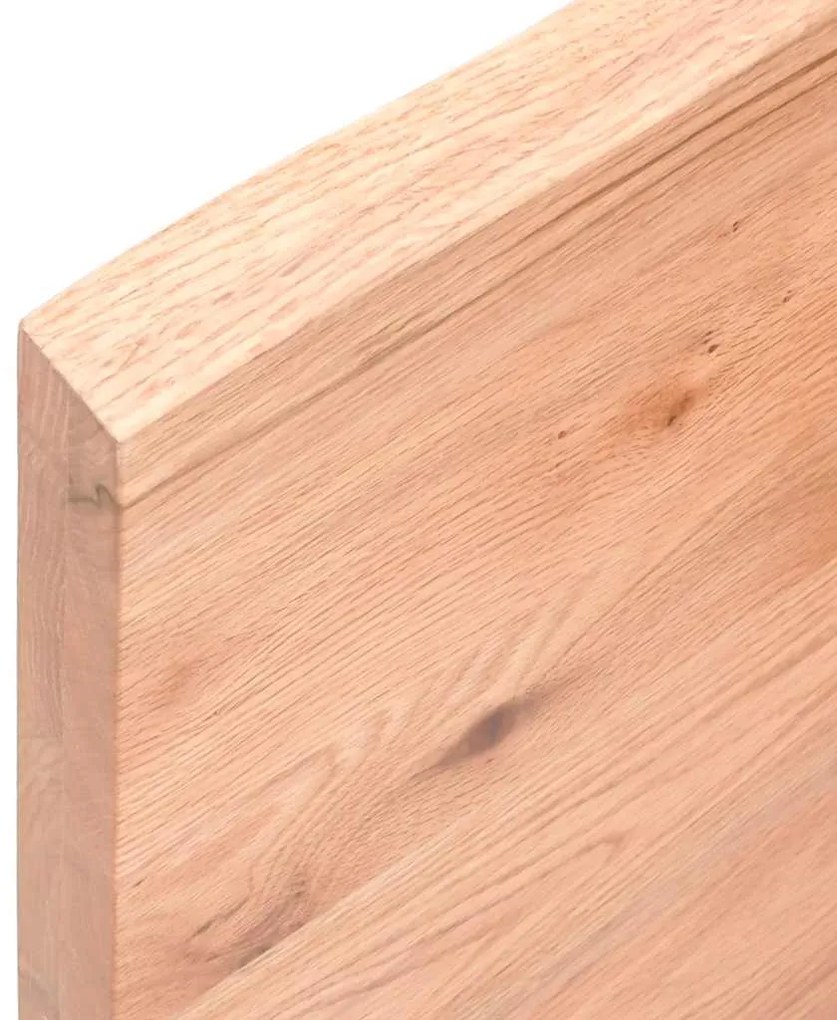 vidaXL Ράφι Τοίχου Ανοιχτό Καφέ 120x40x(2-4)εκ. Επεξ. Μασίφ Ξύλο Δρυός