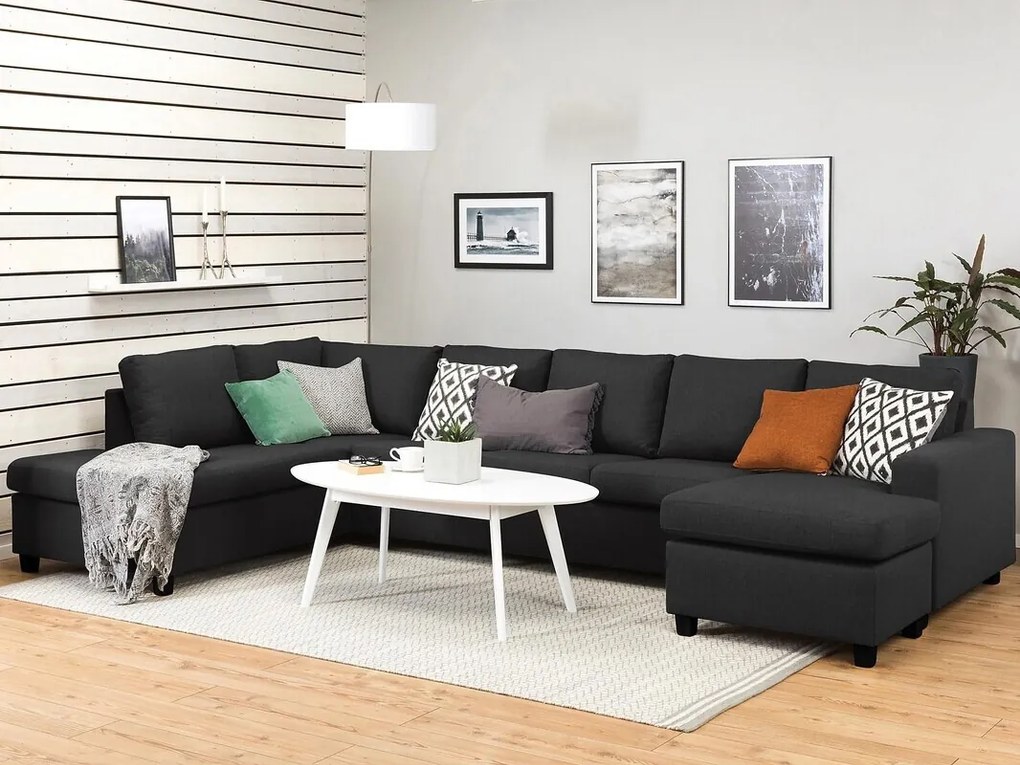 Γωνιακός Καναπές Scandinavian Choice C161, Μαύρο, 344x199x80cm