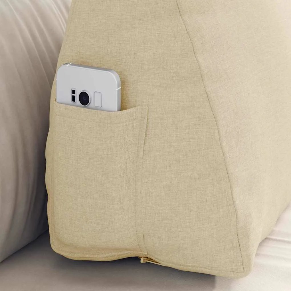 vidaXL Μαξιλάρι Πλάτης Κρεμ 60 x 20 x 50 εκ. ύφασμα