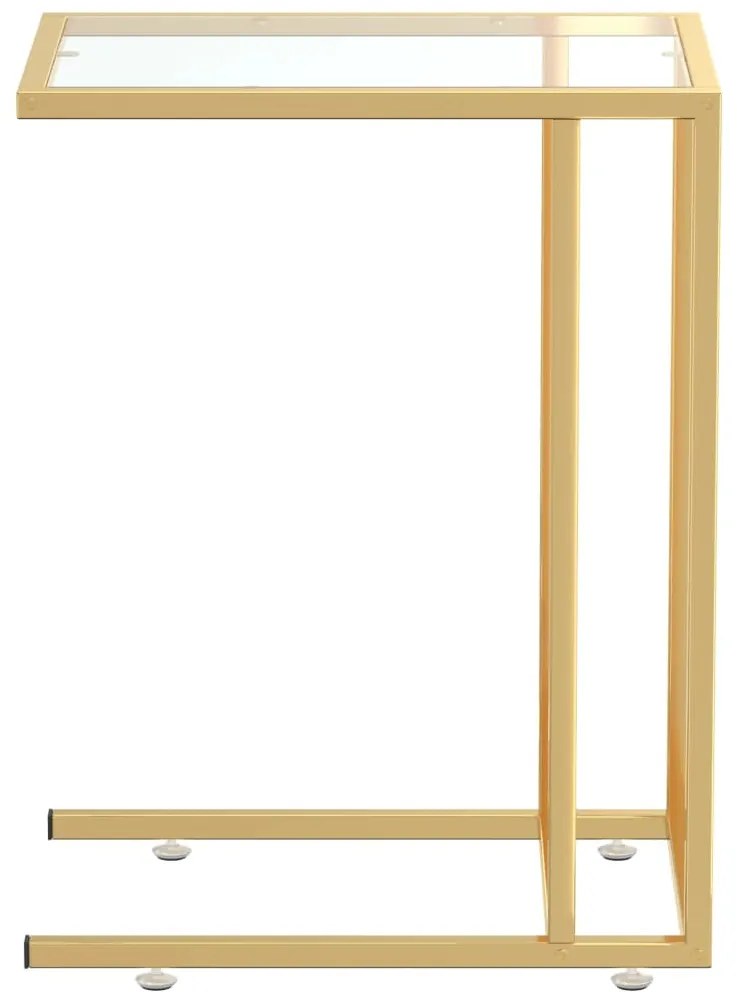 vidaXL Τραπέζι Υπολογιστή Βοηθητικό Διαφανές 50x35x65 εκ. Ψημένο Γυαλί