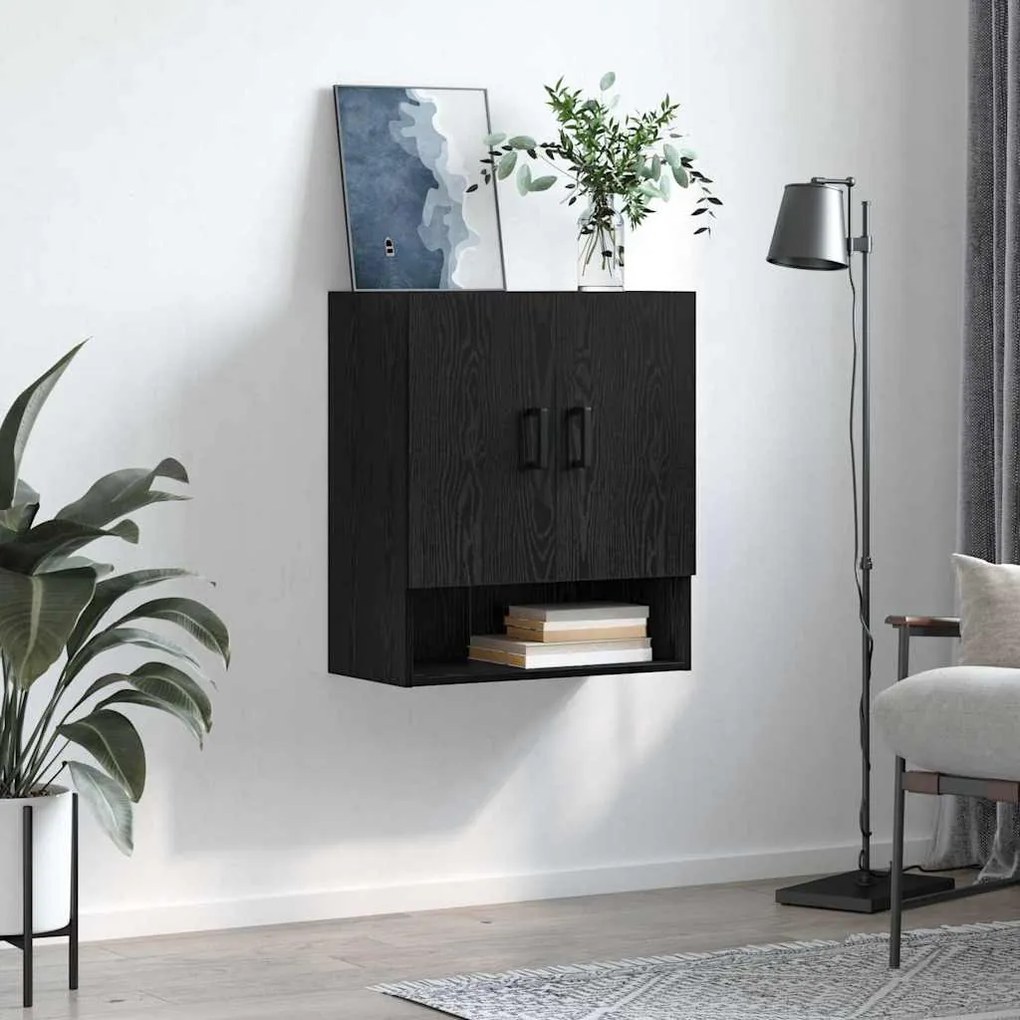 vidaXL Ντουλάπα Τοίχου Μαύρη δρυς 60 x 31 x 70 εκ Επεξεργασμένο ξύλο