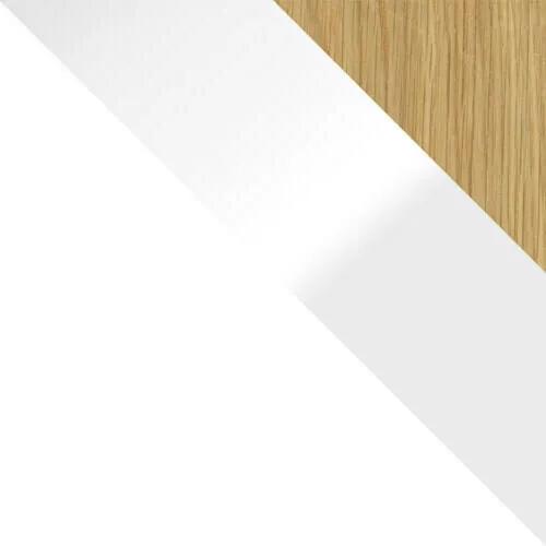 Ντουλάπι Nashville B101, Ανοιχτό χρώμα ξύλου, Γυαλιστερό λευκό, Άσπρο, 88x52cm, Ο αριθμός των θυρών: 140cm, 25 kg, Πλαστικοποιημένη μοριοσανίδα