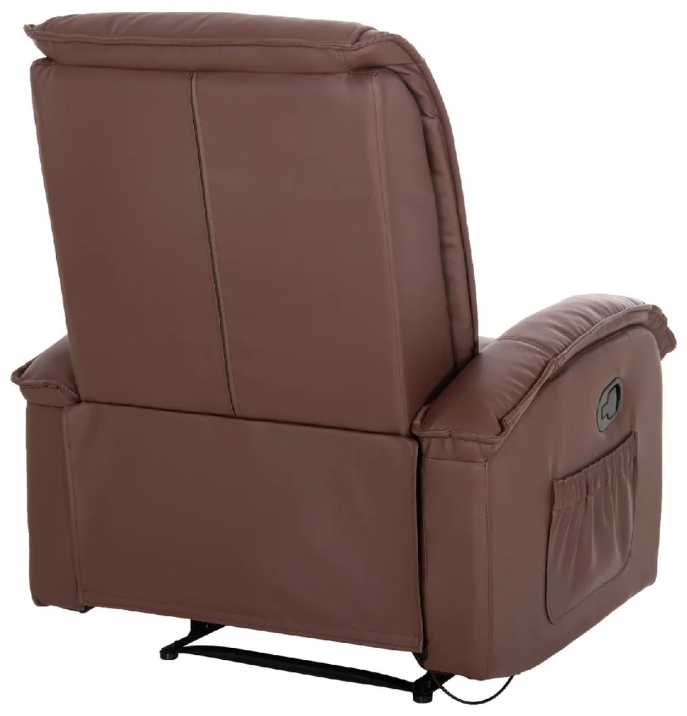 ΠΟΛΥΘΡΟΝΑ RELAX ΜΕ ΜΗΧΑΝΙΣΜΟ MASSAGE ROCCA HM0026.03 PU ΚΑΦΕ ΣΚΟΥΡΟ 80x96x97 εκ.