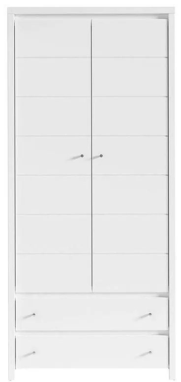 Ντουλάπα ρούχων δίφυλλη Fansi λευκό 90x55.5x200.5εκ 90x55.5x200.5 εκ.