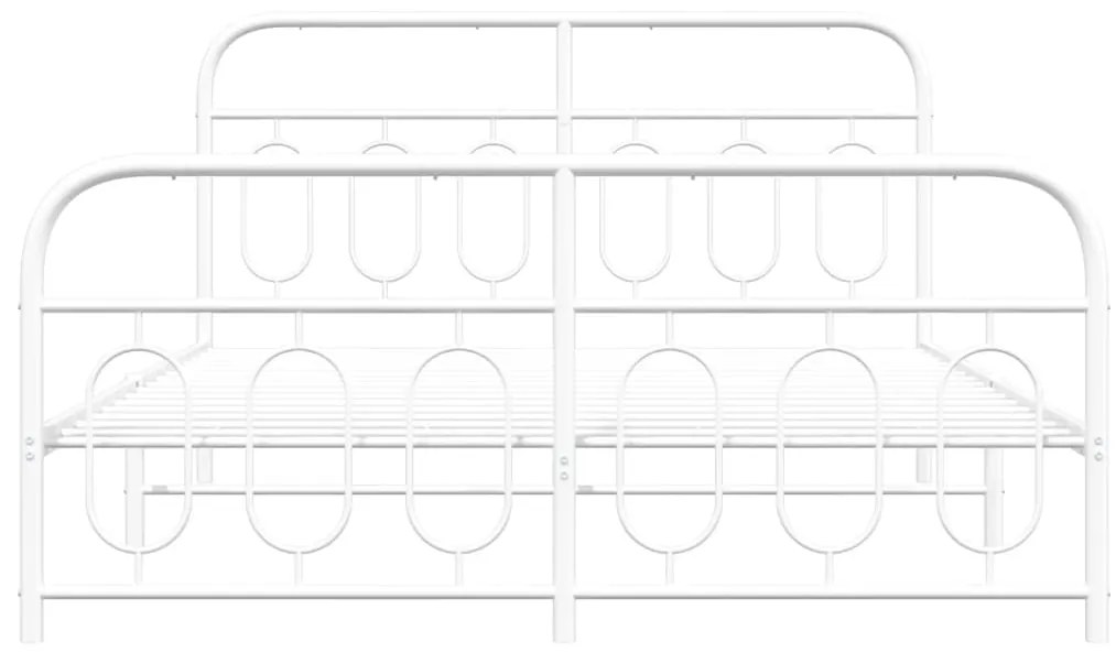 vidaXL Πλαίσιο Κρεβατιού με Κεφαλάρι&Ποδαρικό Λευκό 140x200εκ. Μέταλλο