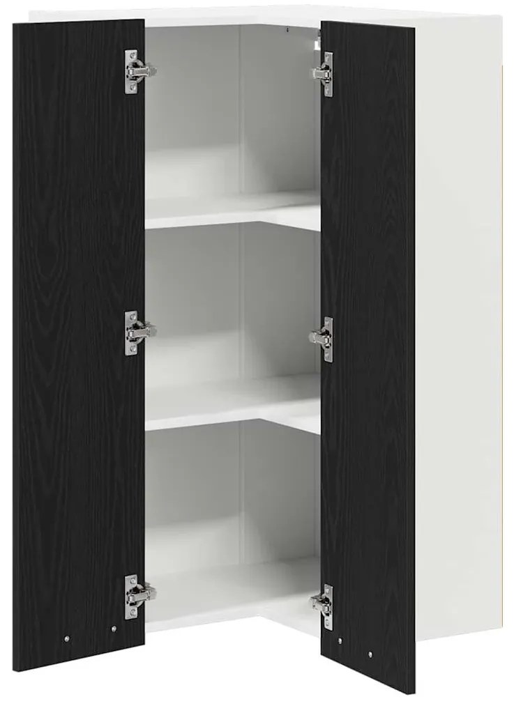 vidaXL Κρεμαστό ντουλάπι Μαύρος Δρυς και Λευκό 57 x 57 x 100 εκ.