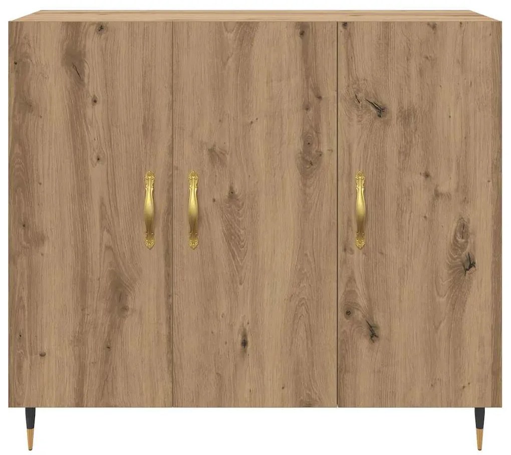 vidaXL Πλαϊνό γραφείο Καφέ 90 x 34 x 80 εκ. Επεξεργασμένο ξύλο
