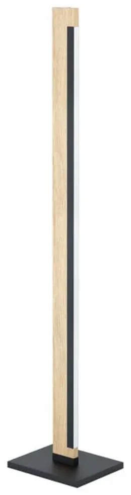 Φωτιστικό Δαπέδου Led Camacho 99296 3000K Black-Brown Eglo Metal,Wood