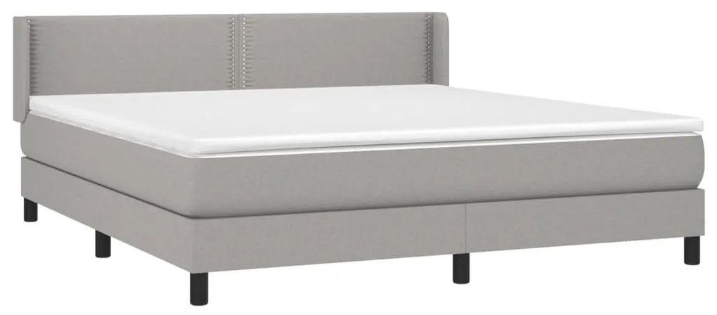 vidaXL Κρεβάτι Boxspring με Στρώμα Αν. Πράσινο 160x200εκ Υφασμάτινο