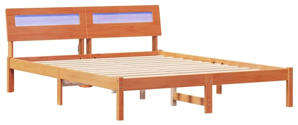 vidaXL Σκελετός Κρεβατιού Καφέ κεριού 160 x 200 cm Μασίφ ξύλο πεύκου
