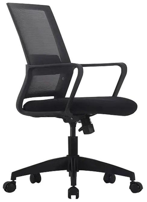 WOODWELL BF2115 Πολυθρόνα Γραφείου Μαύρο Mesh - Ύφασμα Μαύρο 62x58x92/100cm ΕΟ263,1