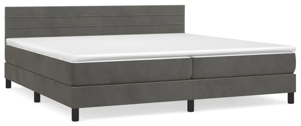 ΚΡΕΒΑΤΙ BOXSPRING ΜΕ ΣΤΡΩΜΑ ΣΚΟΥΡΟ ΓΚΡΙ 200X200 ΕΚ. ΒΕΛΟΥΔΙΝΟ 3141384