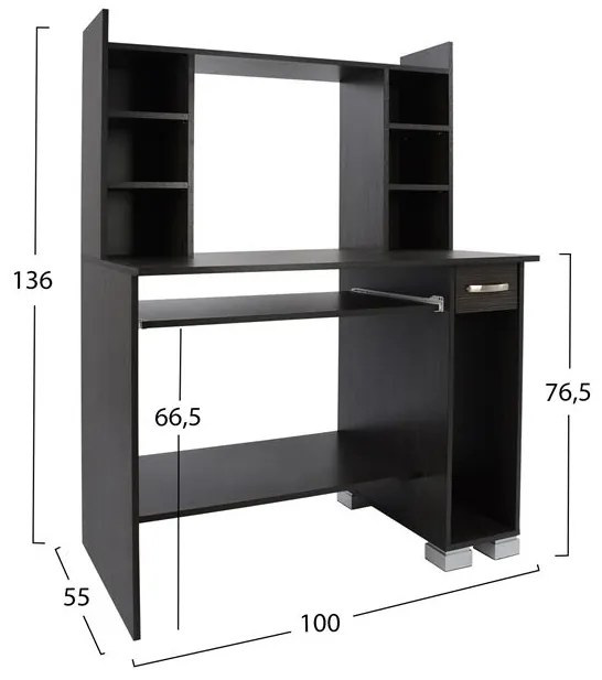 ΓΡΑΦΕΙΟ ΥΠΟΛΟΓΙΣΤΗ CHARLEY ZEBRANO HM2039.01 100x55x136 εκ. - 0520494 - HM2039.01