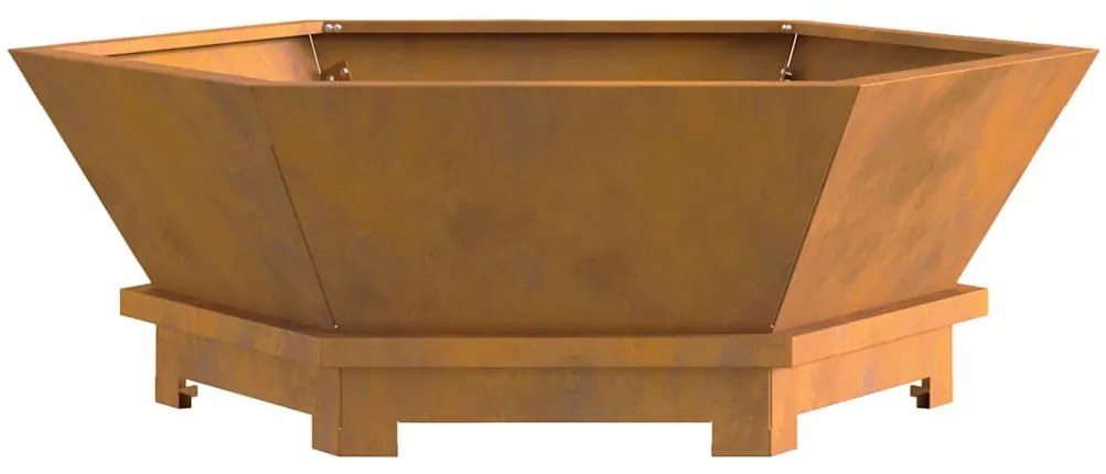 vidaXL Εστία Φωτιάς Εξαγωνική 75x75x28 εκ. Ανοξείδωτο Χάλυβα