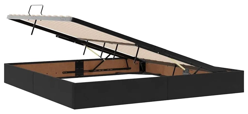 vidaXL Κρεβάτι Αποθήκης με στρώμα Μαύρο 200 x 200 cm Βελούδο