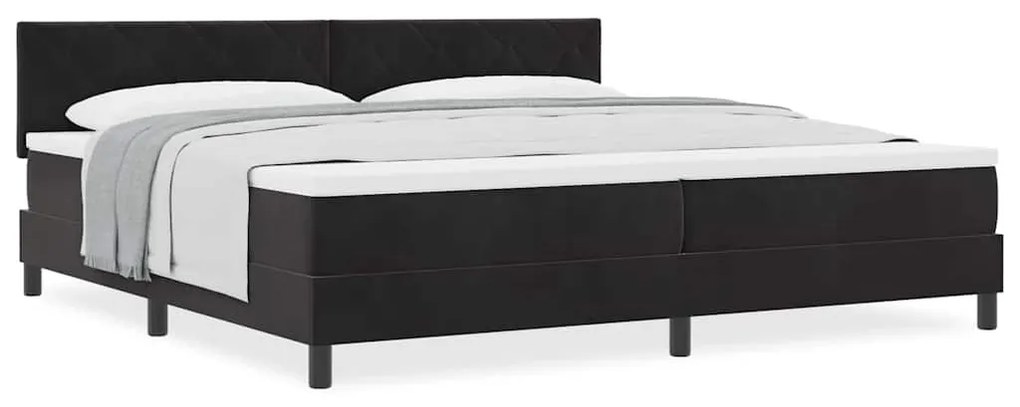 vidaXL Κρεβάτι με Ελατήρια και Στρώμα Μαύρο 200 x 200 cm ύφασμα