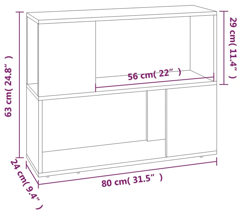 Βιβλιοθήκη/Διαχωριστικό Χώρου Γκρι Sonoma 80 x 24 x 63 εκ. - Γκρι