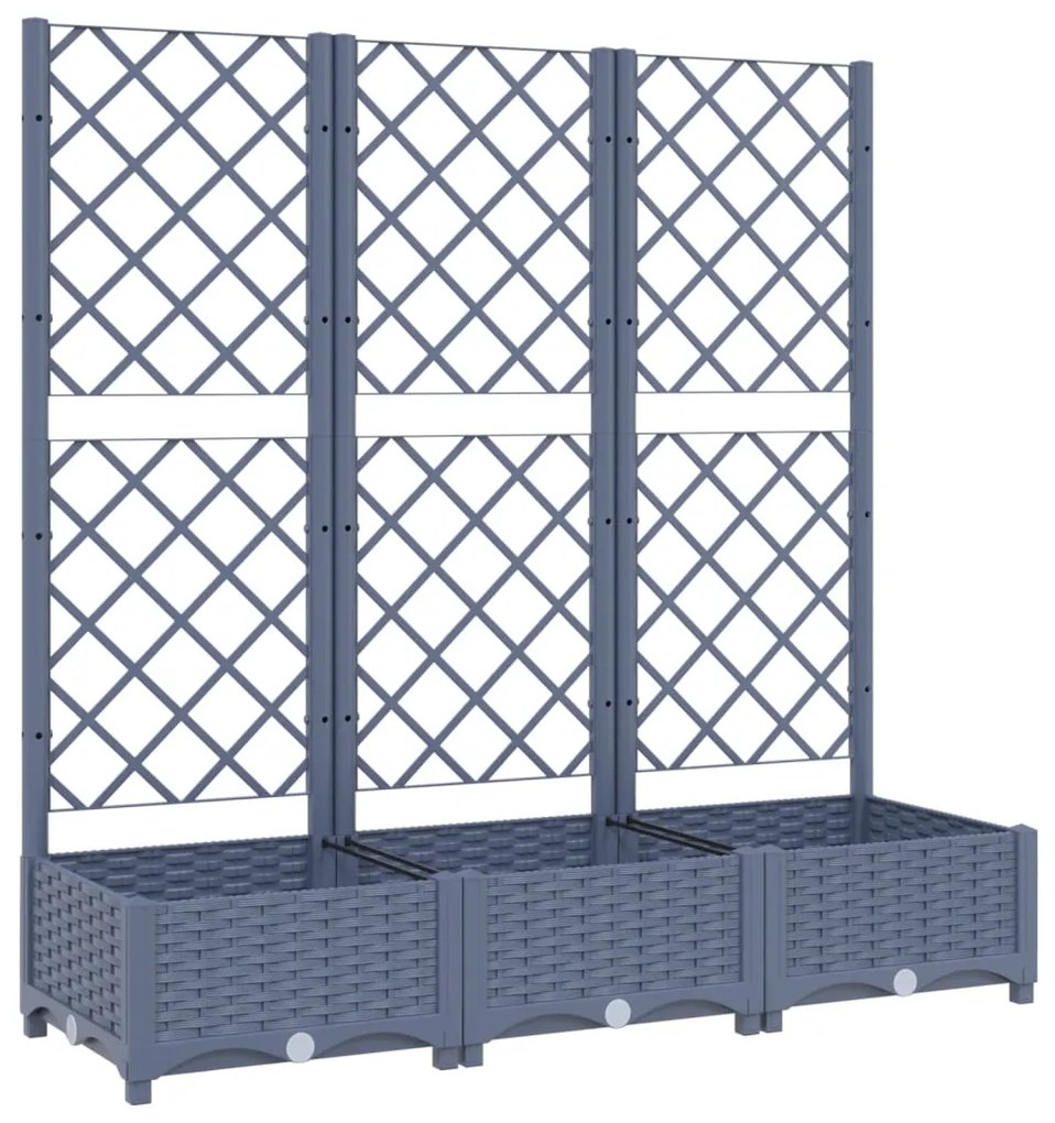 Ζαρντινιέρα Κήπου με Καφασωτό Μπλε Γκρι 120x40x121,5εκ από PP 318252