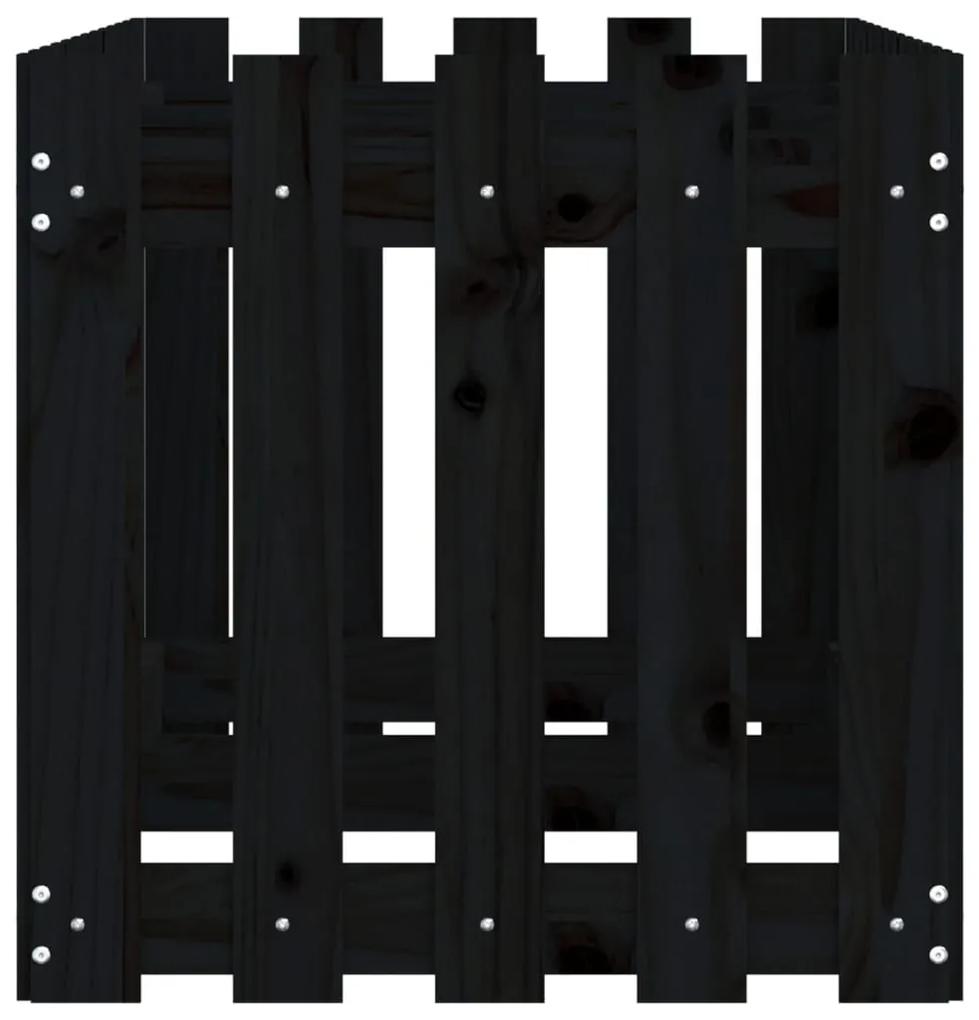 Ζαρντινιέρα Υπερυψωμένη Σχ Φράχτη Μαύρη 150x50x50εκ Μασίφ Πεύκο - Μαύρο