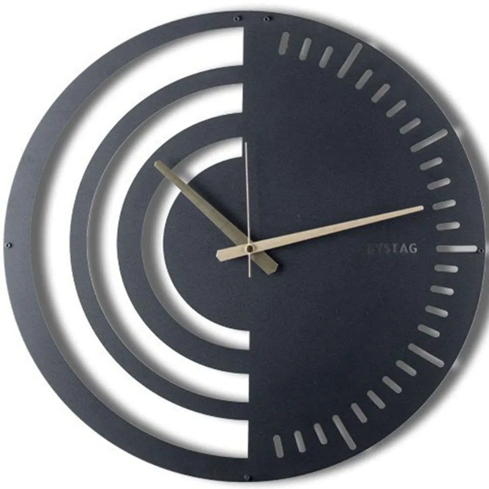 Ρολόι Τοίχου Chrono 805BSG1101 Φ50cm Black Wallity Metal